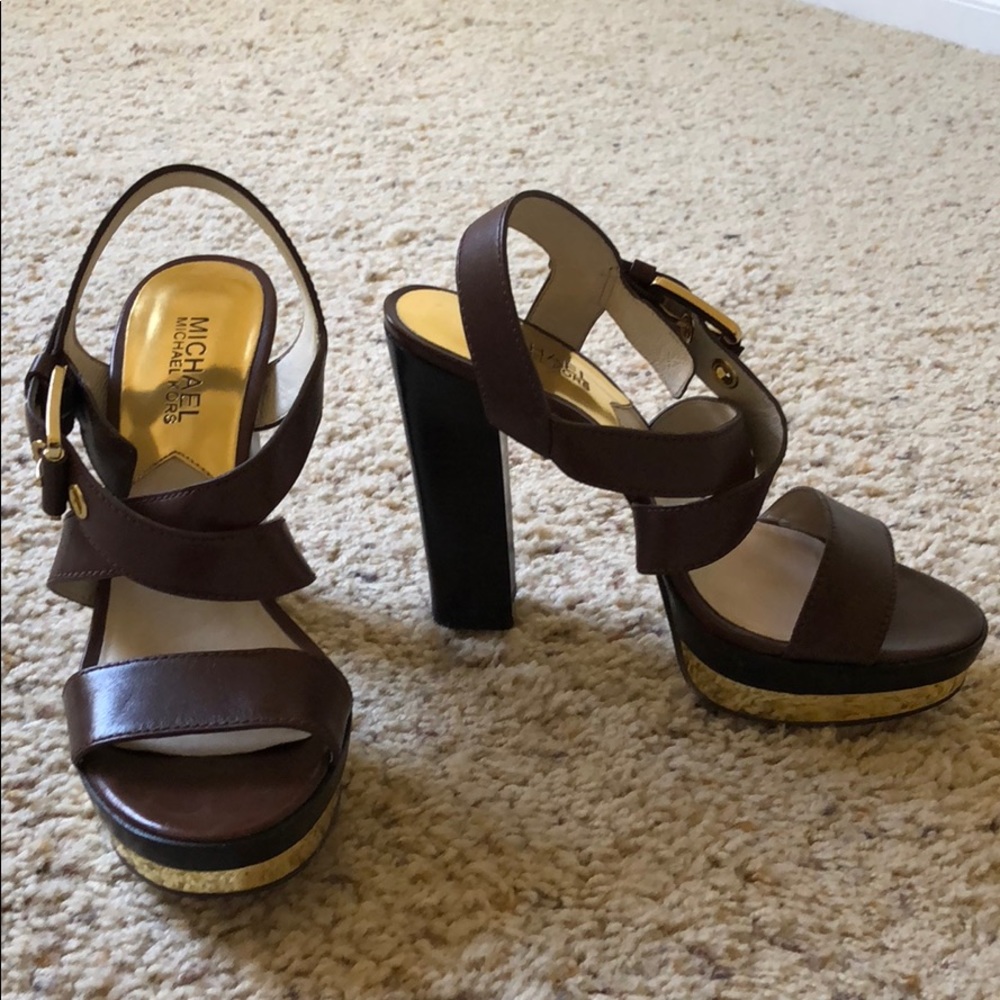 Michael Kors brown heeled sandals